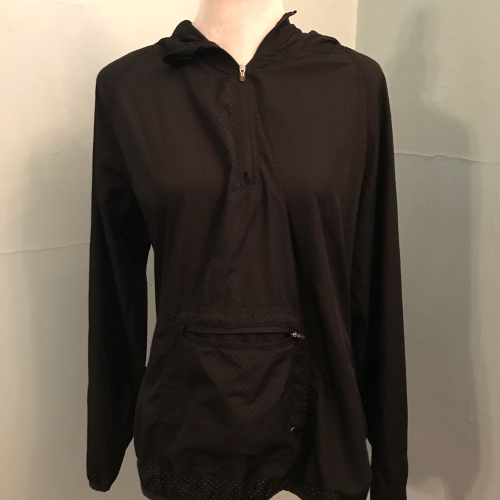 Black perforated coaches jacket/ wind breaker